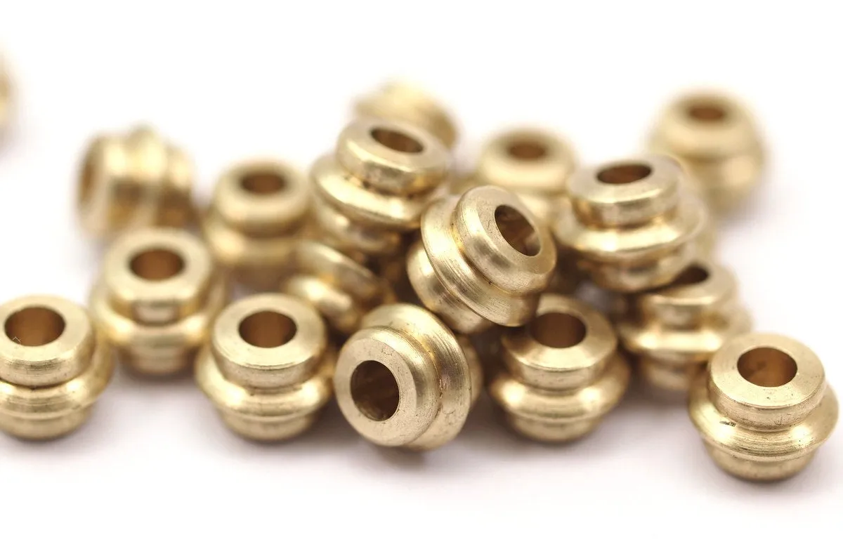 20 Pcs Raw Brass Industrial Tubes, Spacer Beads, Findings (5.5x8 Mm) D0078