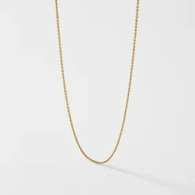 22 14KT GOLD ADJUSTABLE CABLE CHAIN NECKLACE