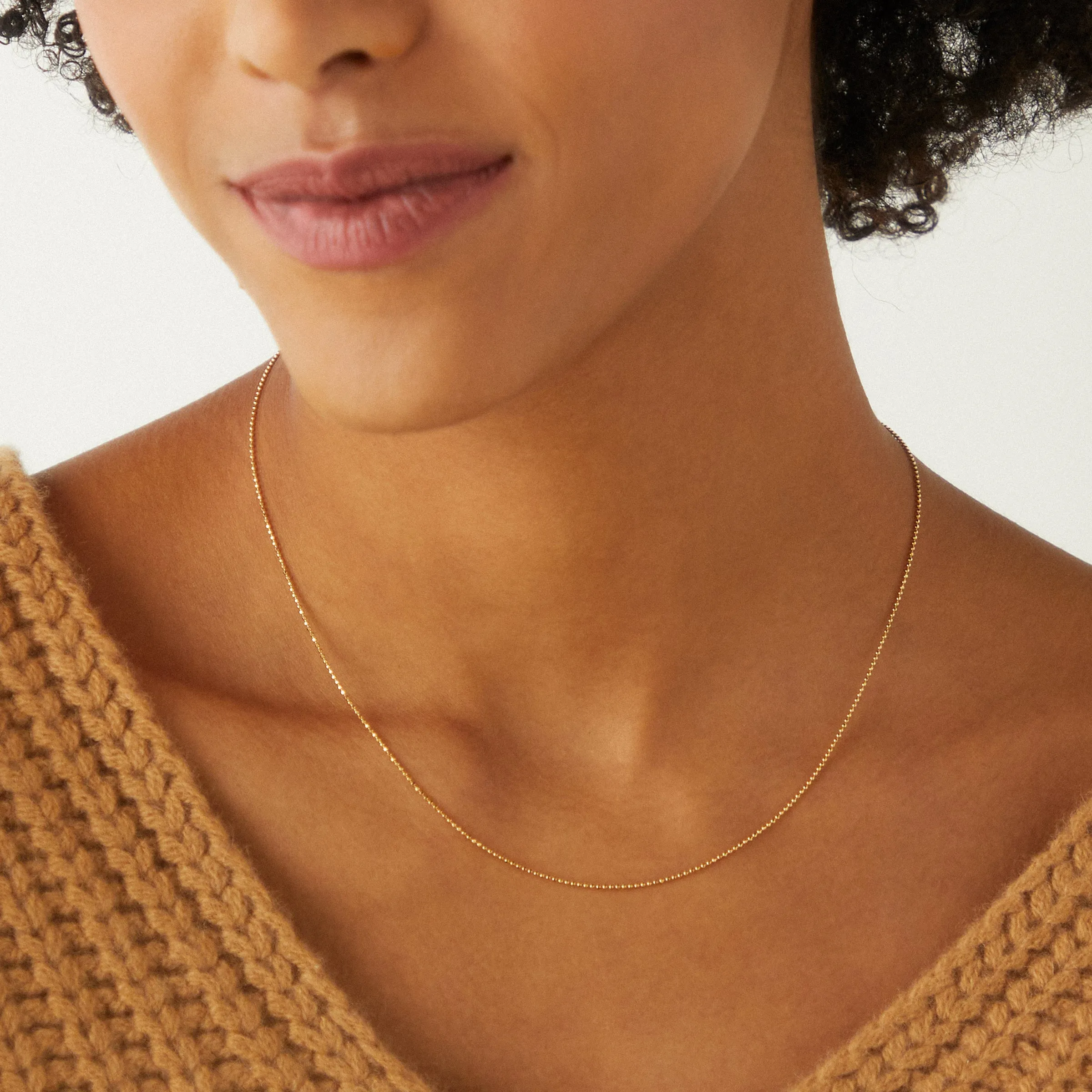 22 14KT GOLD ADJUSTABLE CABLE CHAIN NECKLACE