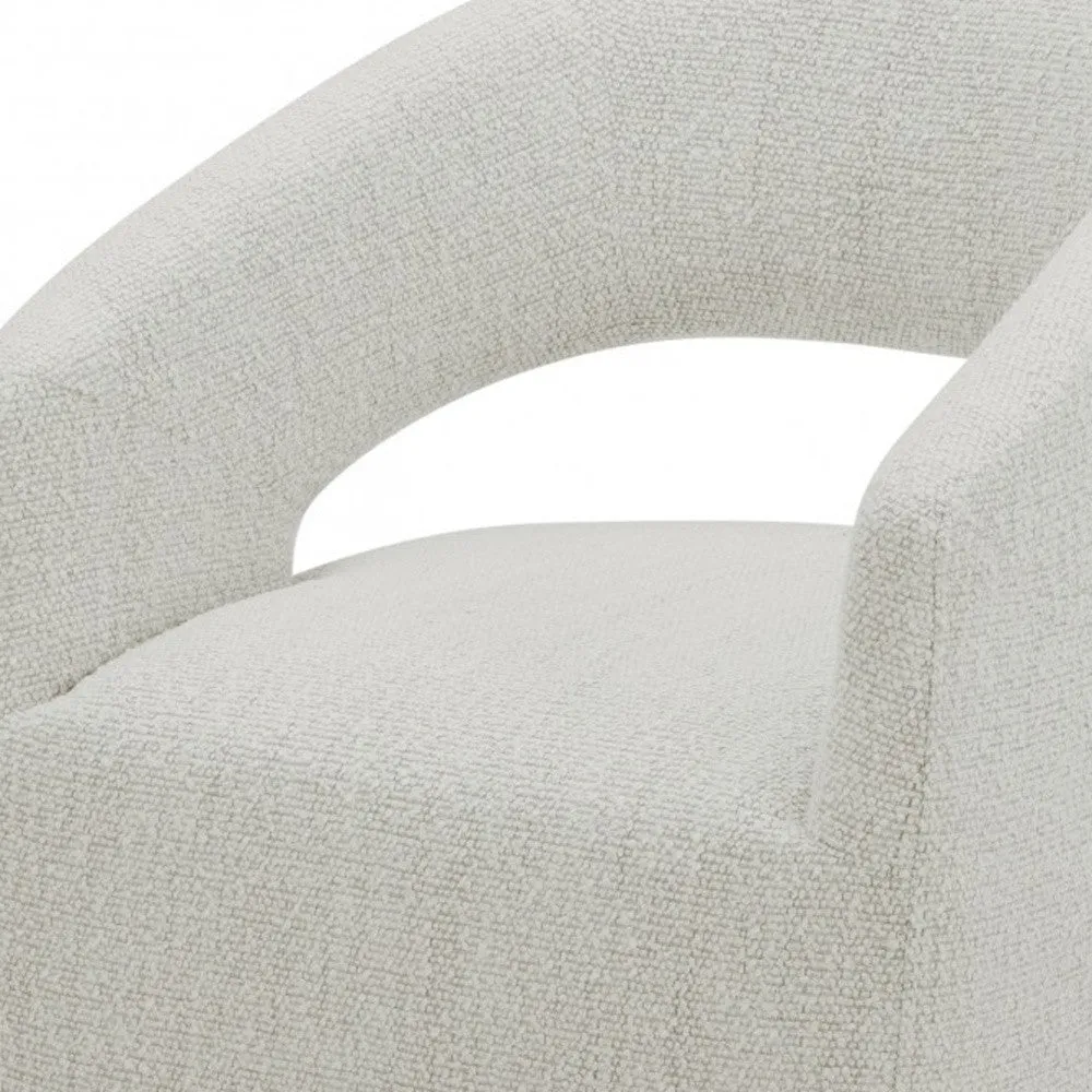 26 Cream Textured Polyester Modern Arm Chair