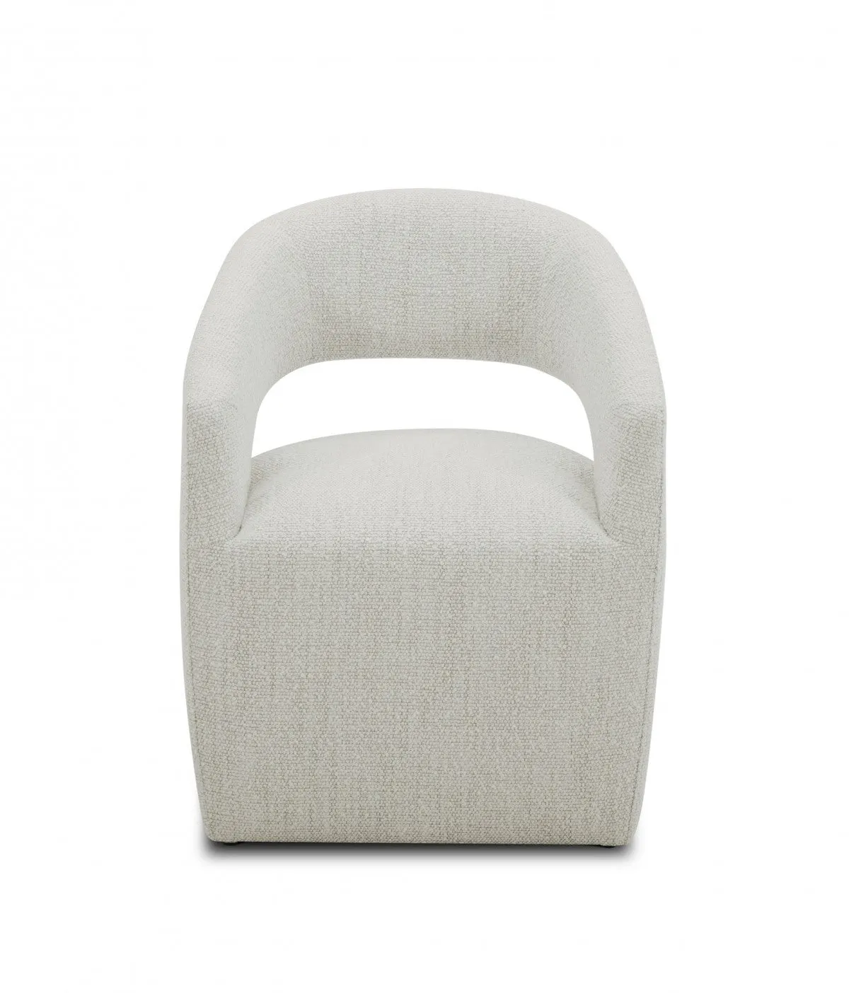 26 Cream Textured Polyester Modern Arm Chair