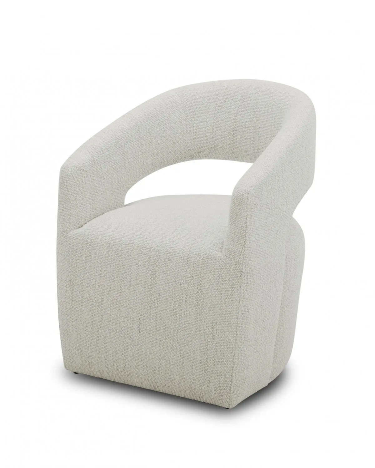 26 Cream Textured Polyester Modern Arm Chair