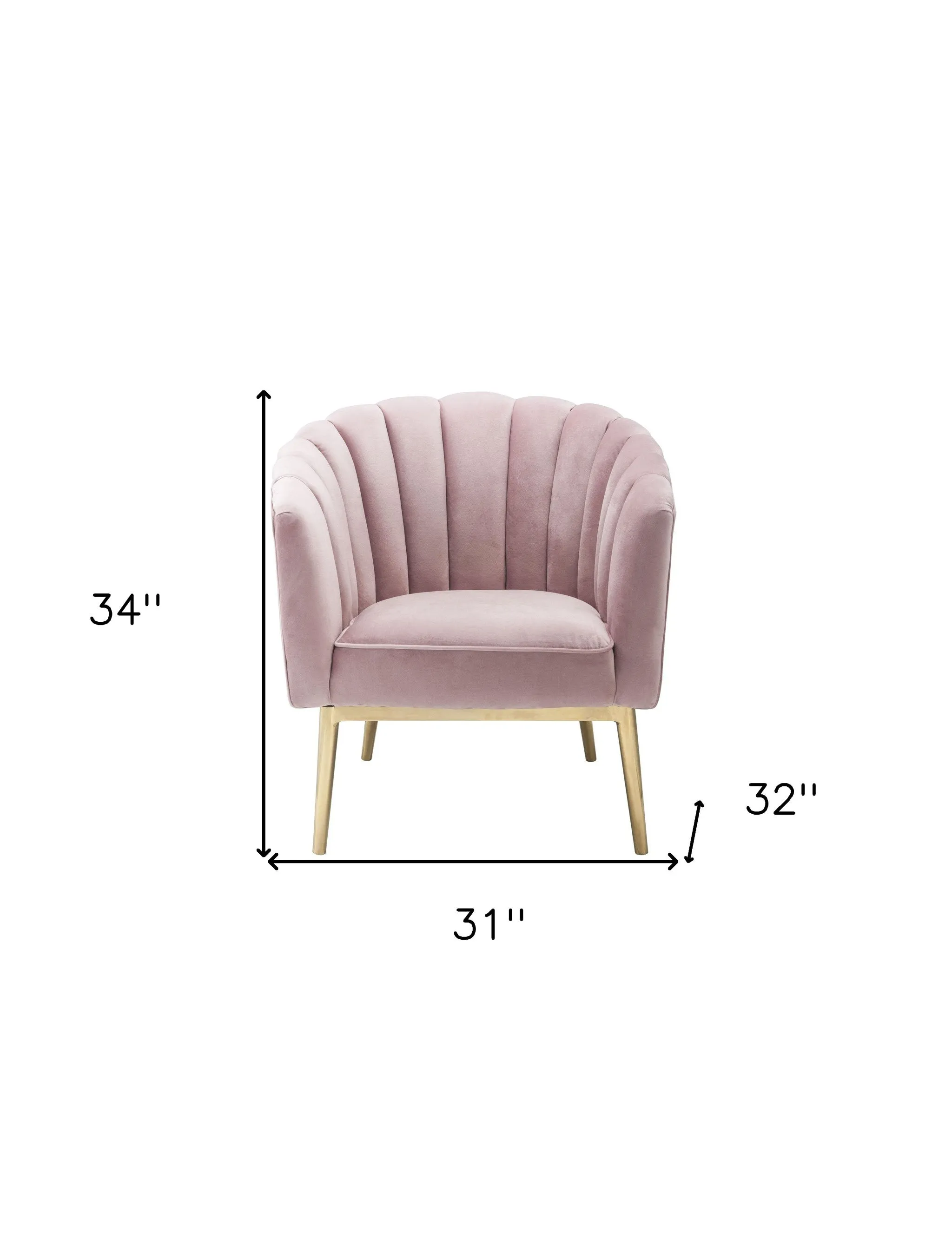 31 Pink And Copper Velvet Tufted Barrel Chair