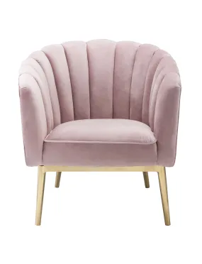 31 Pink And Copper Velvet Tufted Barrel Chair