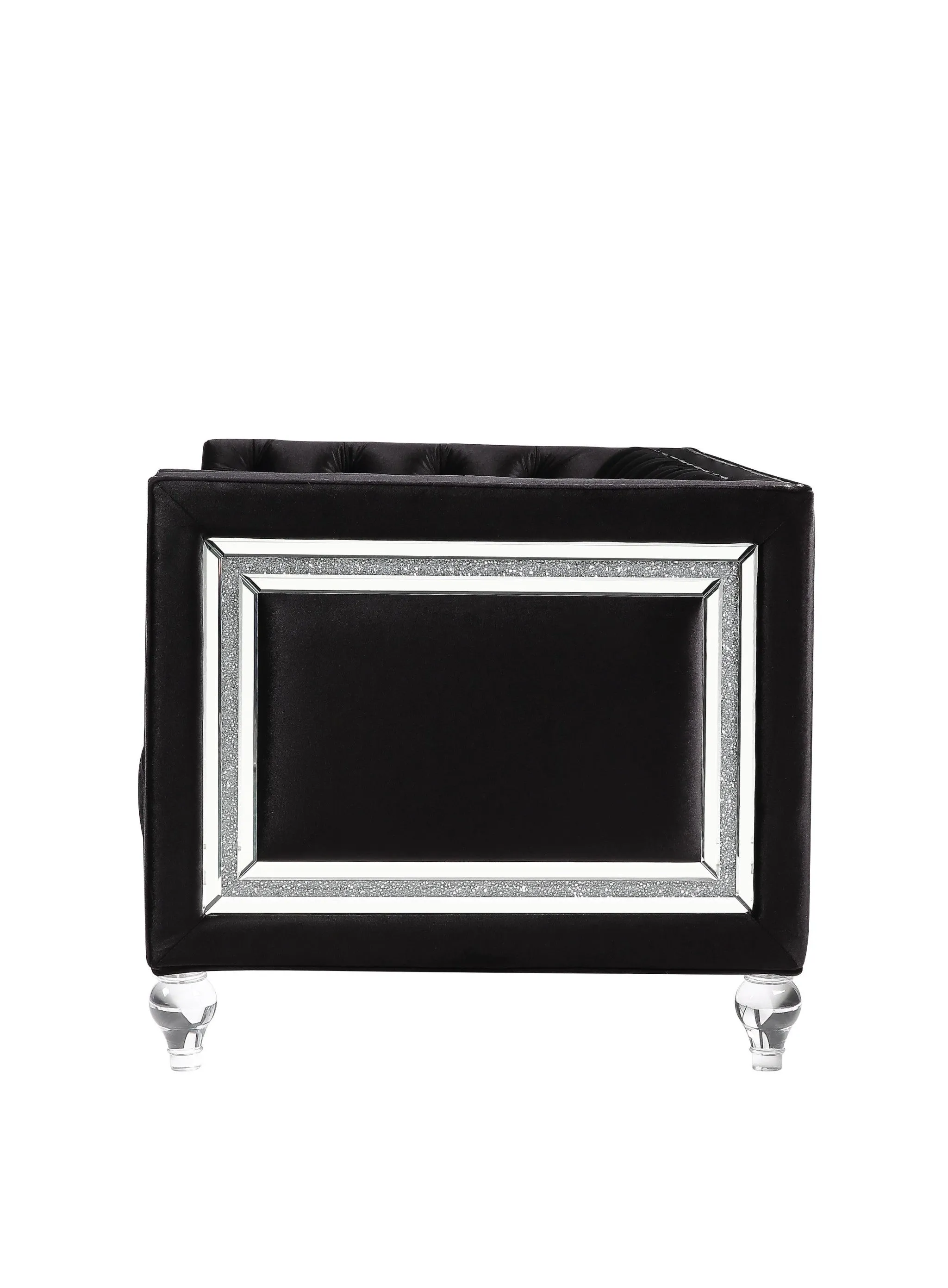 40 Black Velvet Tufted Arm Chair