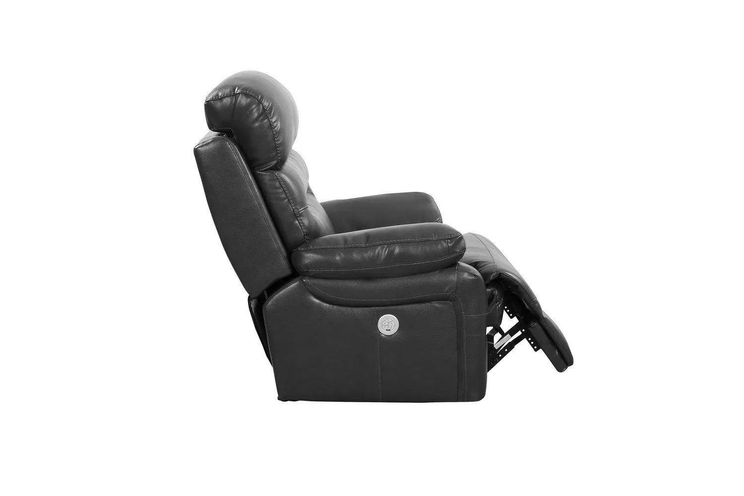 43 Grey Faux Leather Power Recliner Chair