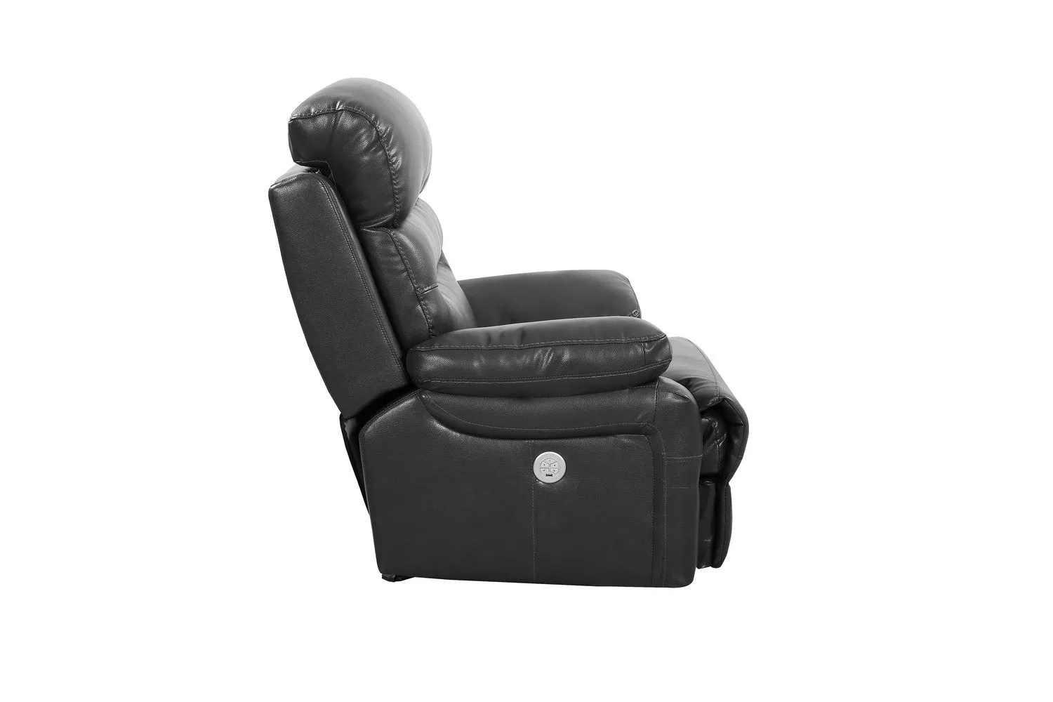 43 Grey Faux Leather Power Recliner Chair