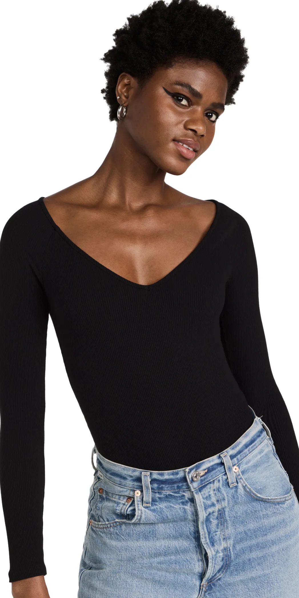 5730CMRb L'Agence Winona Wide V-Neck Bodysuit