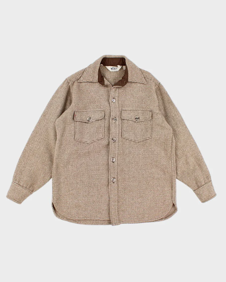 70's Vintage Men's Beige Woolrich Shirt - M