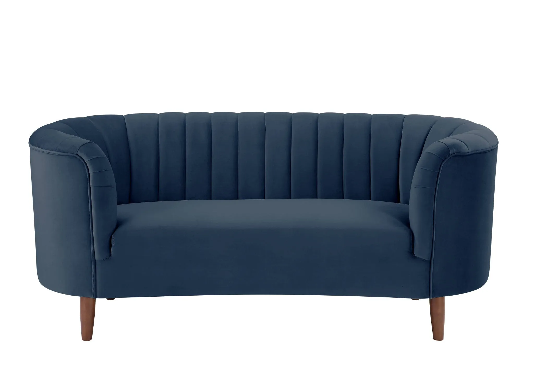 71 Blue And Brown Velvet Loveseat