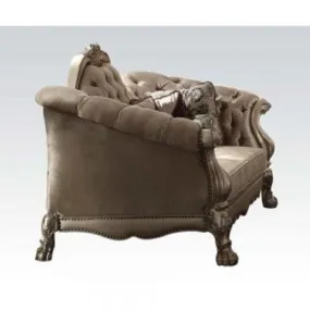 73 Bone Velvet Loveseat and Toss Pillows