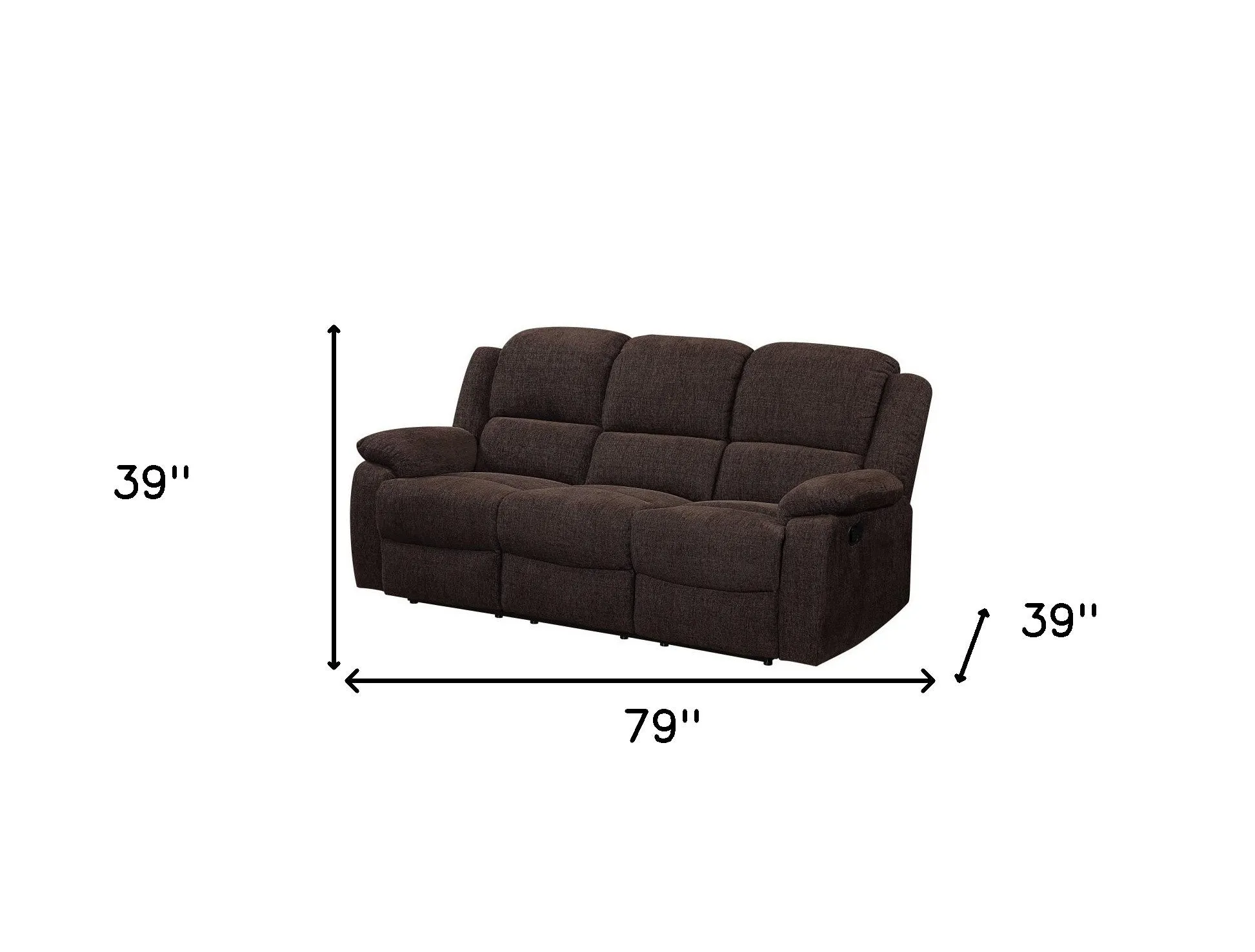 79 Brown And Black Chenille Reclining Sofa