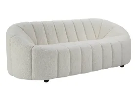 84 White Sherpa And Black Sofa