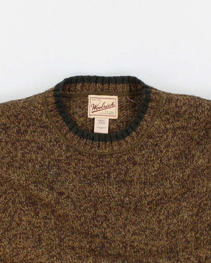 90s Vintage Mens Brown Woolrich Knit Jumper - L