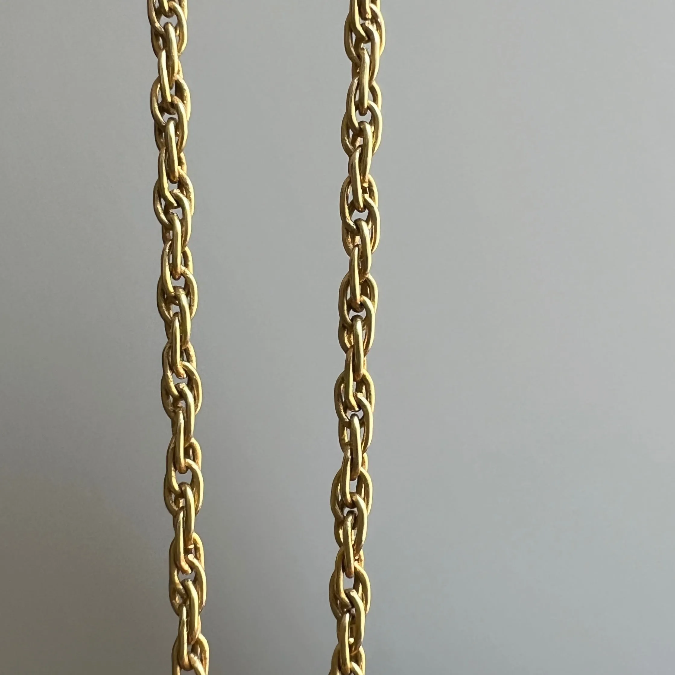 A N T I Q U E // woven links / solid 18k yellow gold loose link rope chain / almost 22, 4.2g