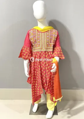 Aarong Printed Embroidered Linen Shalwar Suit