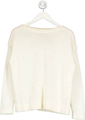 Aavelle Cream Boat Neck Cashmere Blend Knit UK S