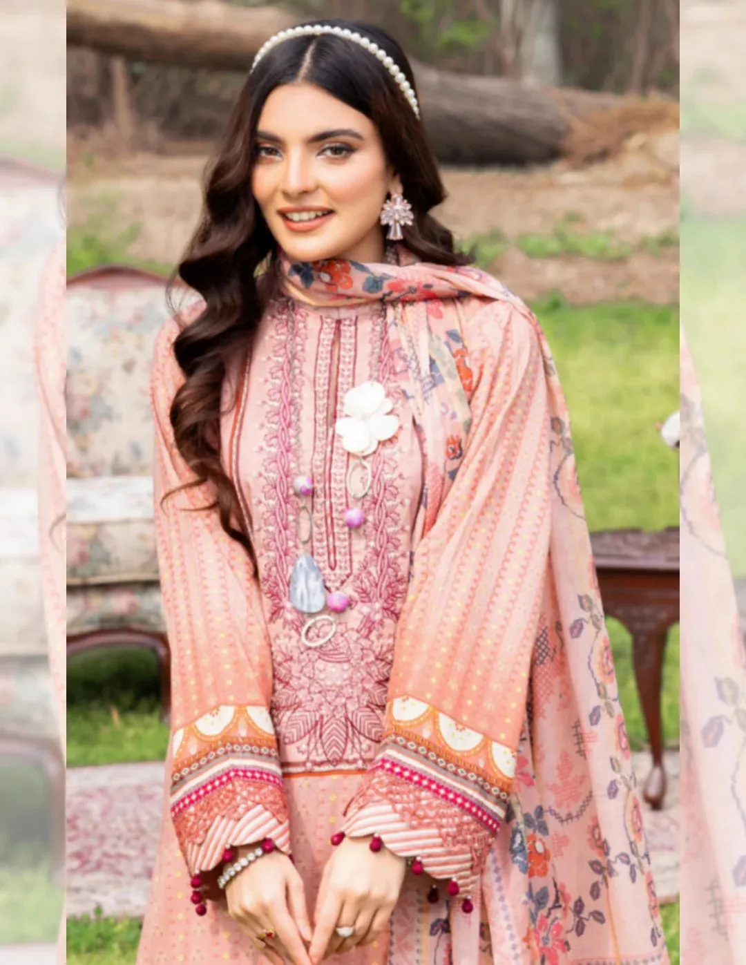 Adan's Libas SummerKari Lawn Collection 2023 – Pale Rose