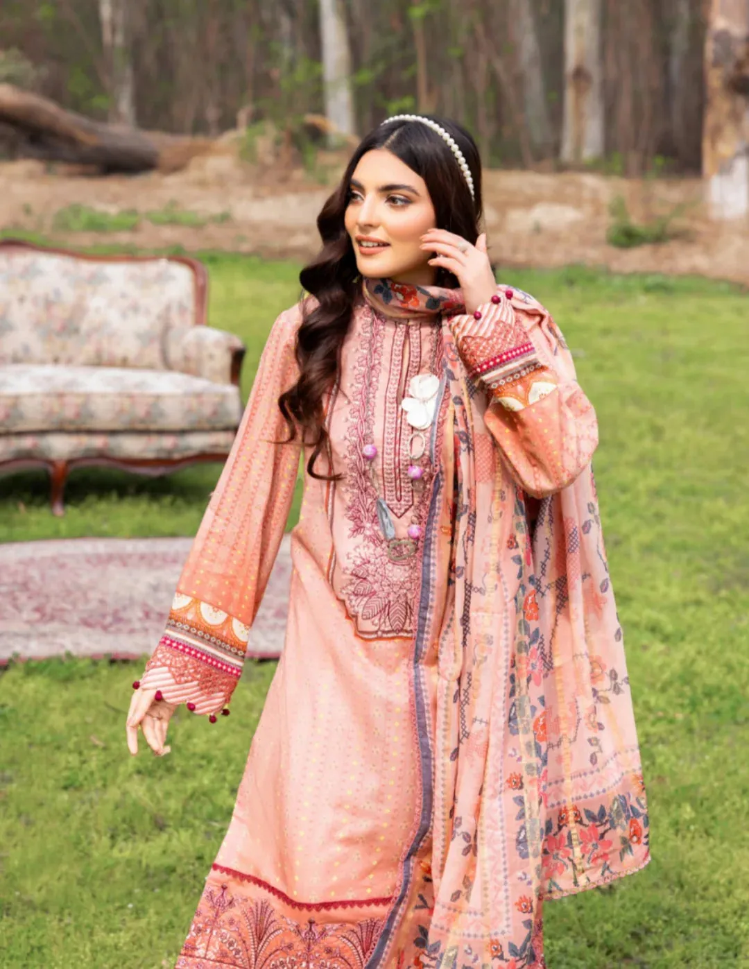 Adan's Libas SummerKari Lawn Collection 2023 – Pale Rose