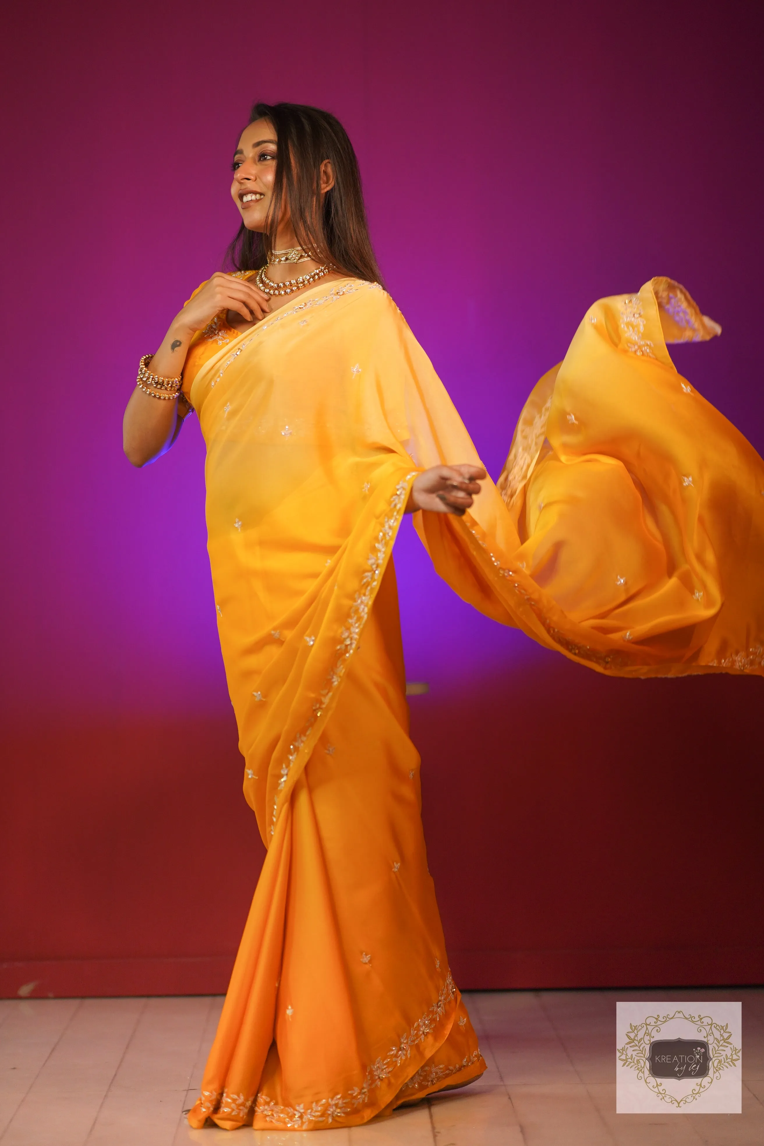 Amber Radience Ombre Chandani Saree