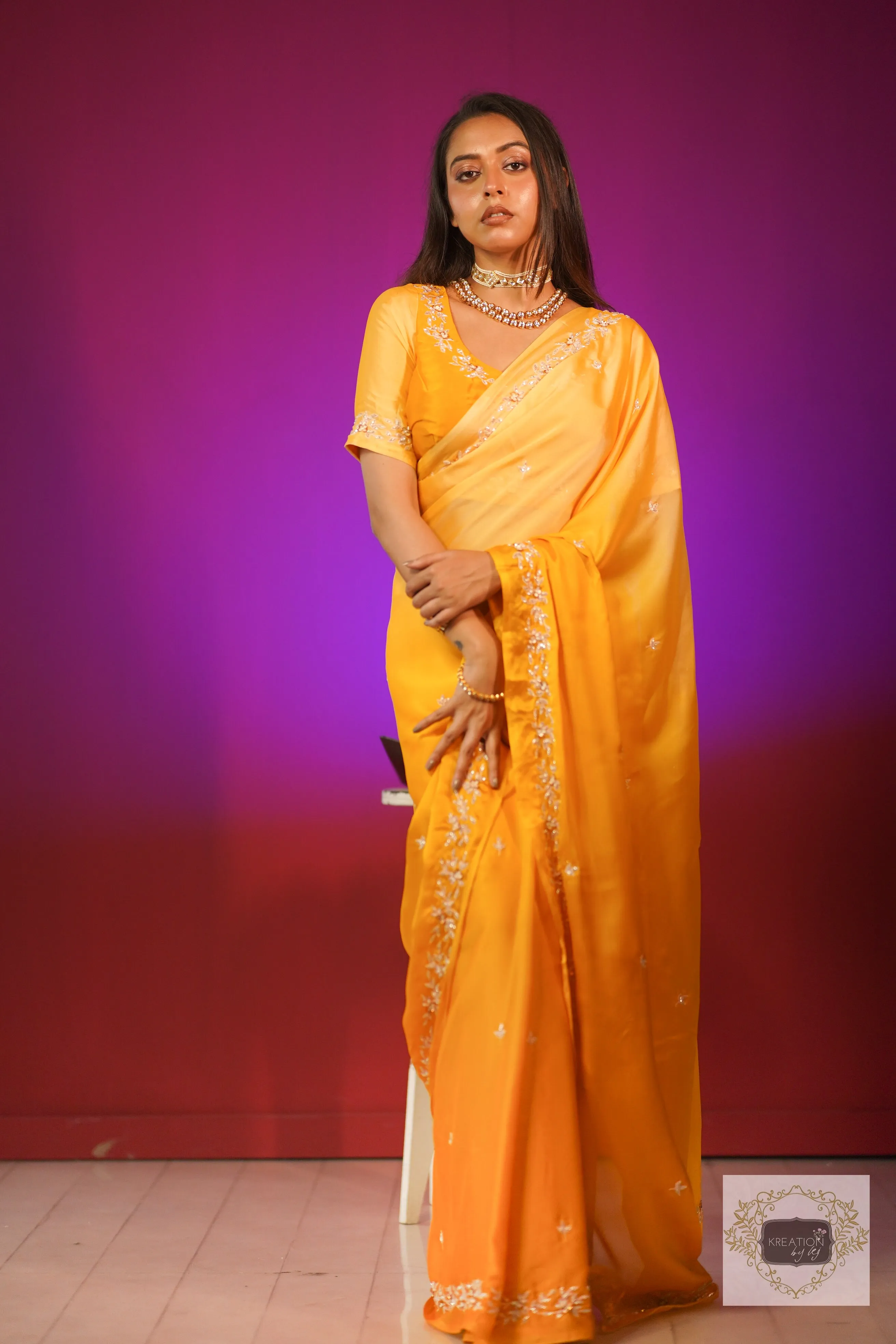 Amber Radience Ombre Chandani Saree