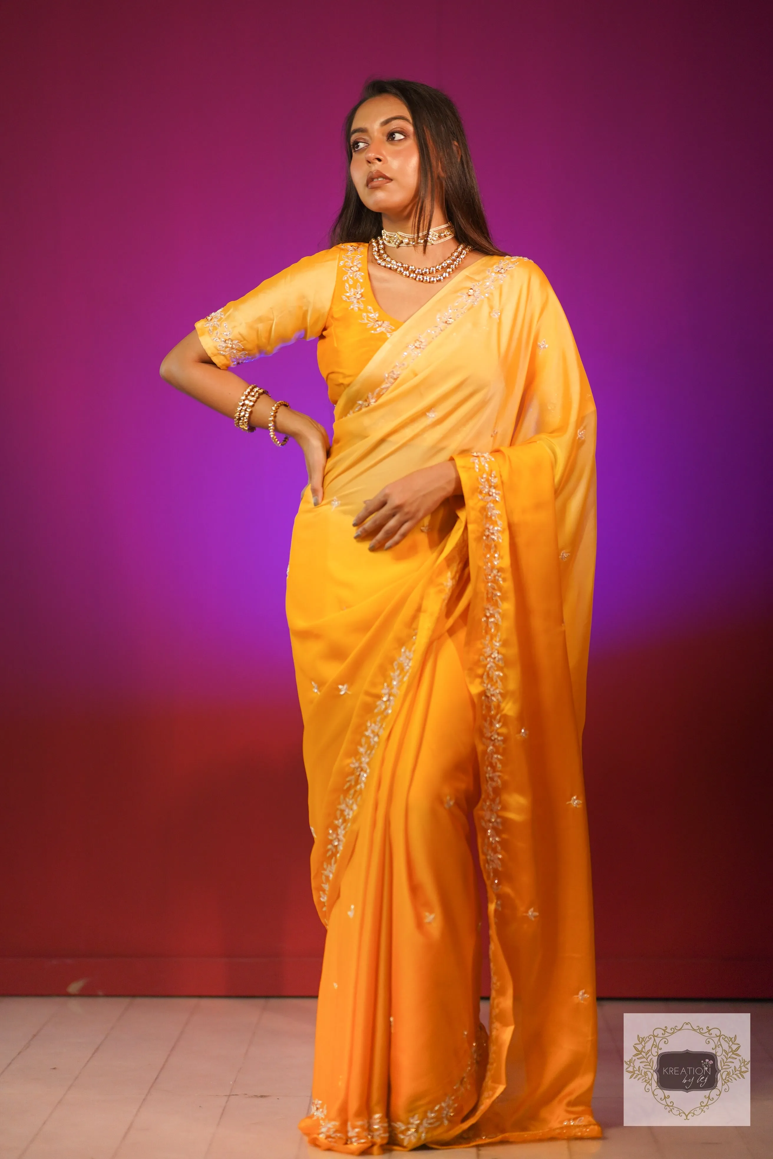 Amber Radience Ombre Chandani Saree