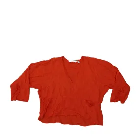 & Other Stories Women's Blouse UK 10 Orange 100% Viscose