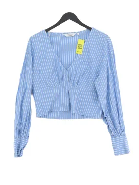 & Other Stories Women's Blouse UK 12 Blue 100% Cotton