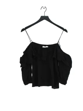 & Other Stories Women's Blouse UK 6 Black Cotton with Viscose