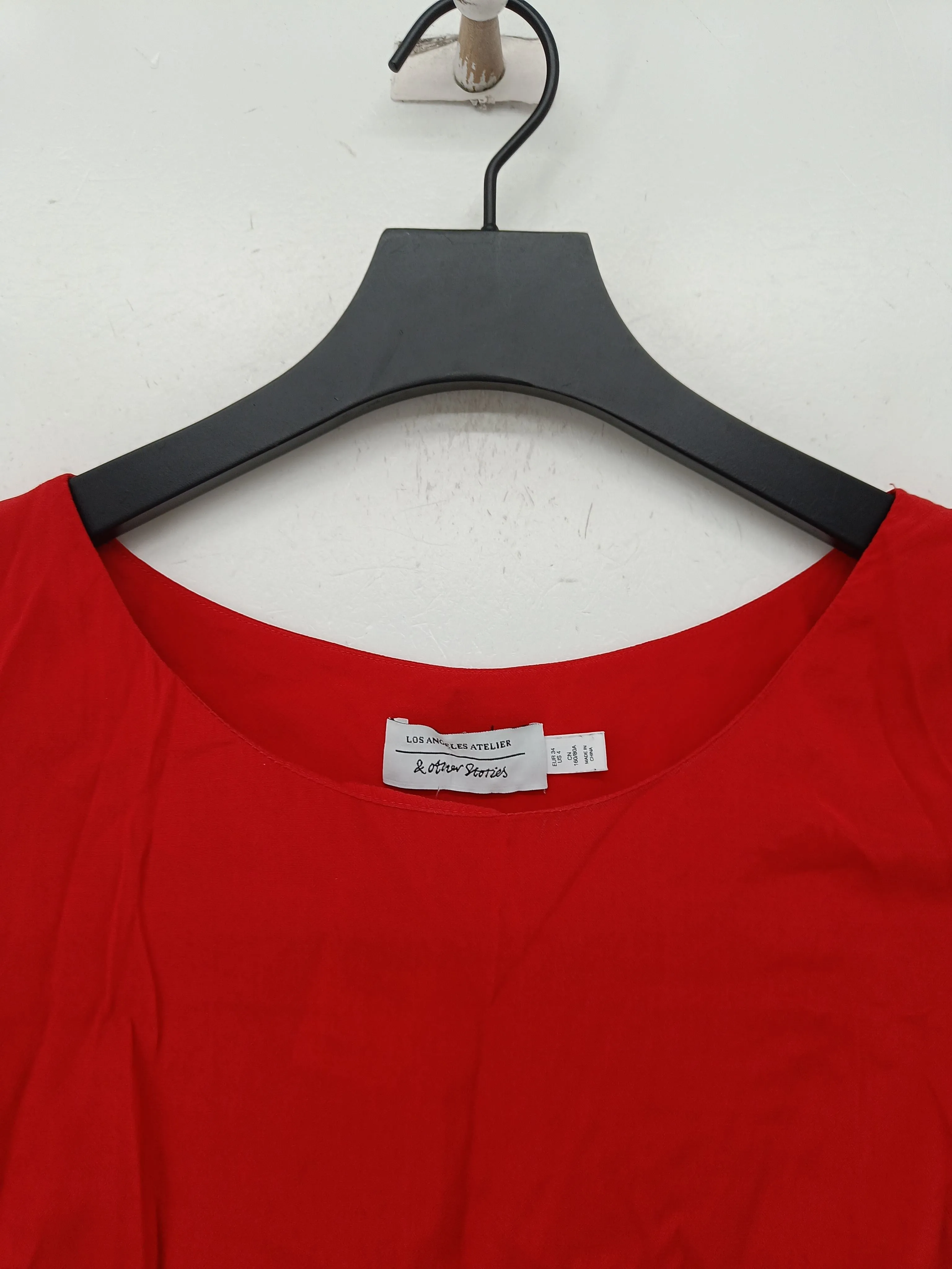 & Other Stories Women's Blouse UK 6 Red 100% Viscose