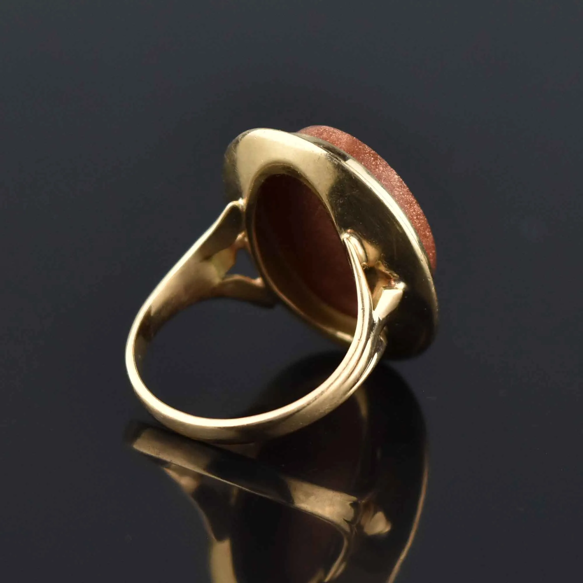 Antique Goldstone Micro Mosaic Ring, 10K Gold