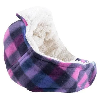 Aviator Dog Hat Purple Plaid Fleece