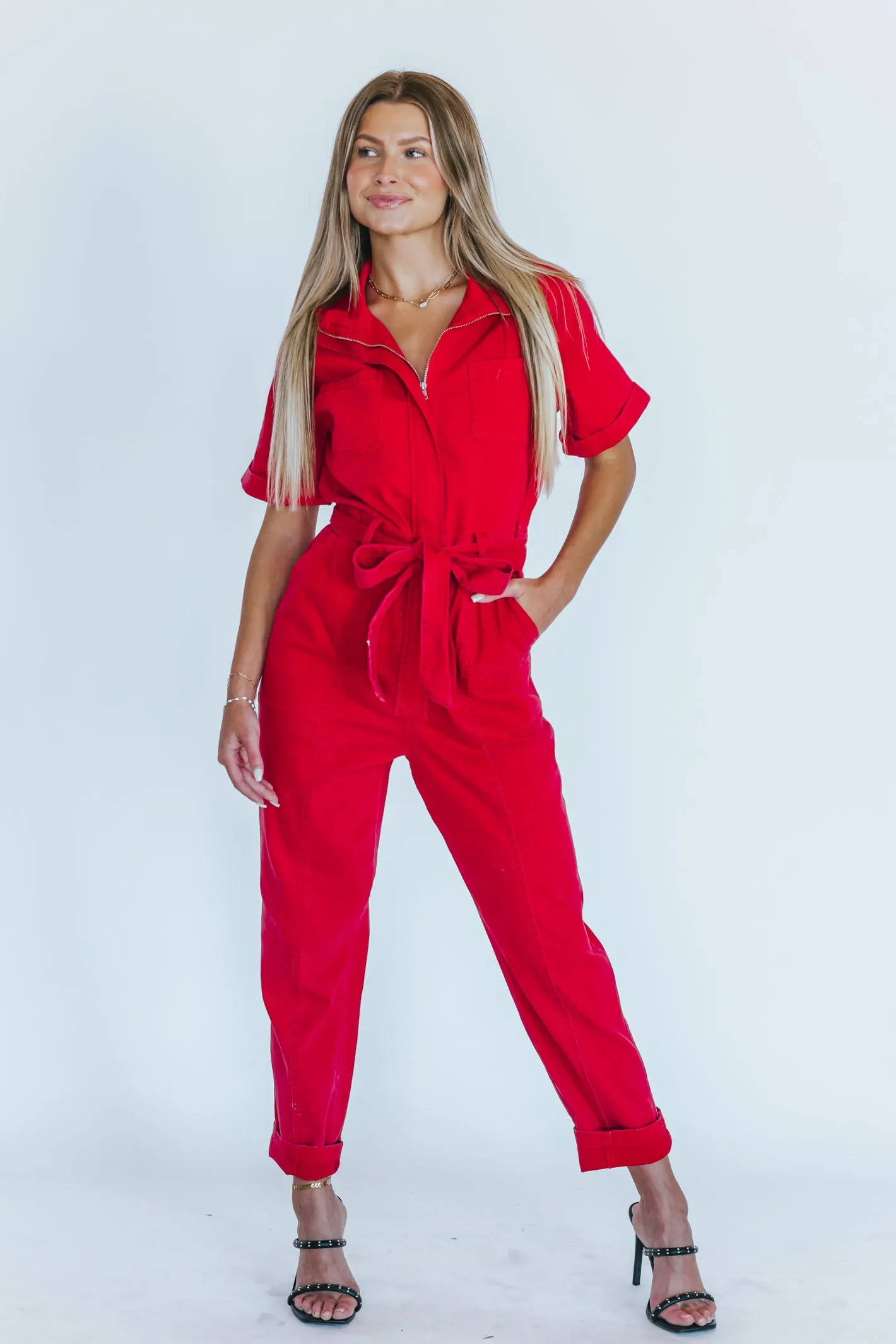 Backyard BBQ Red Utility Jumpsuit