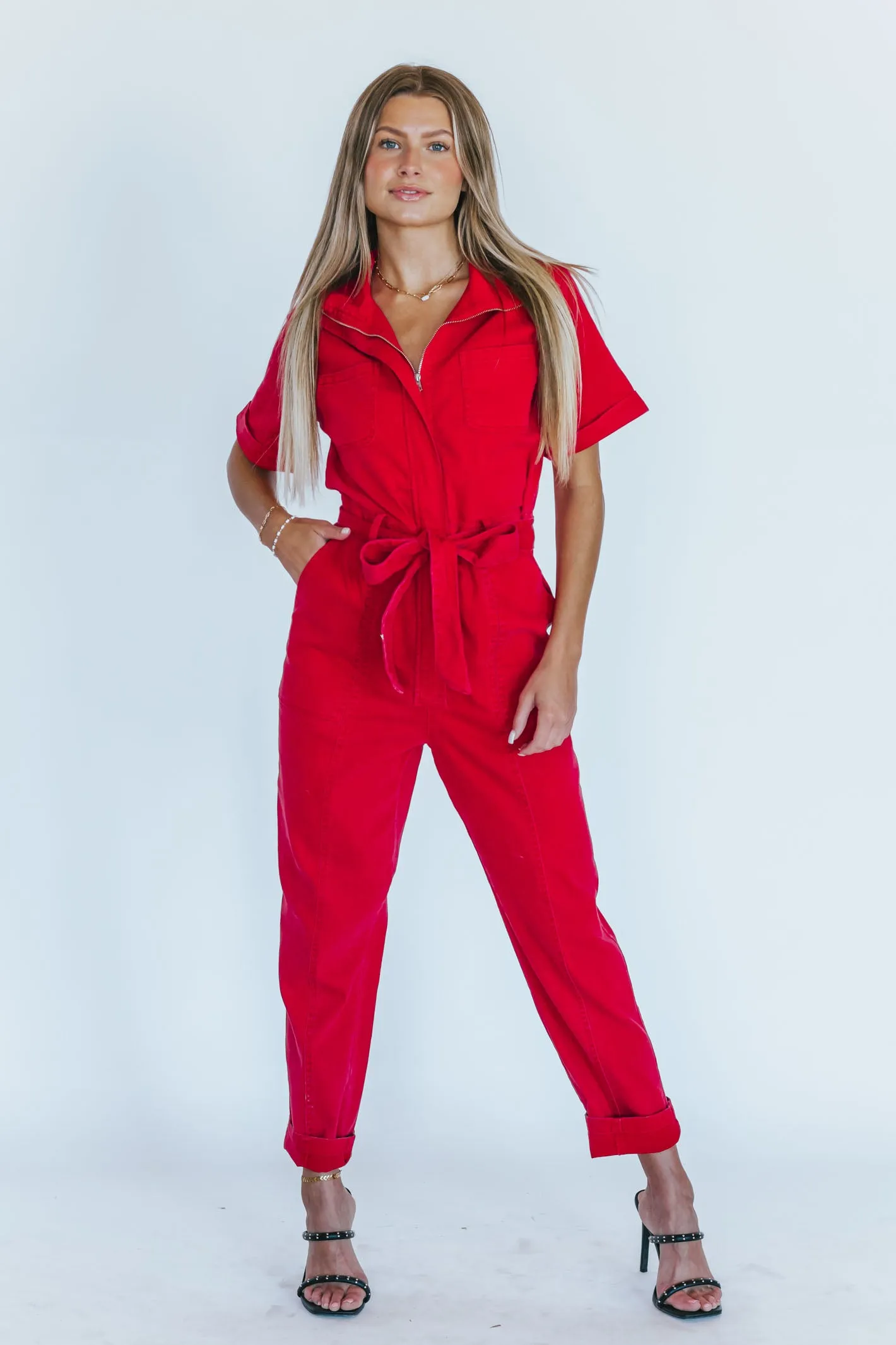 Backyard BBQ Red Utility Jumpsuit