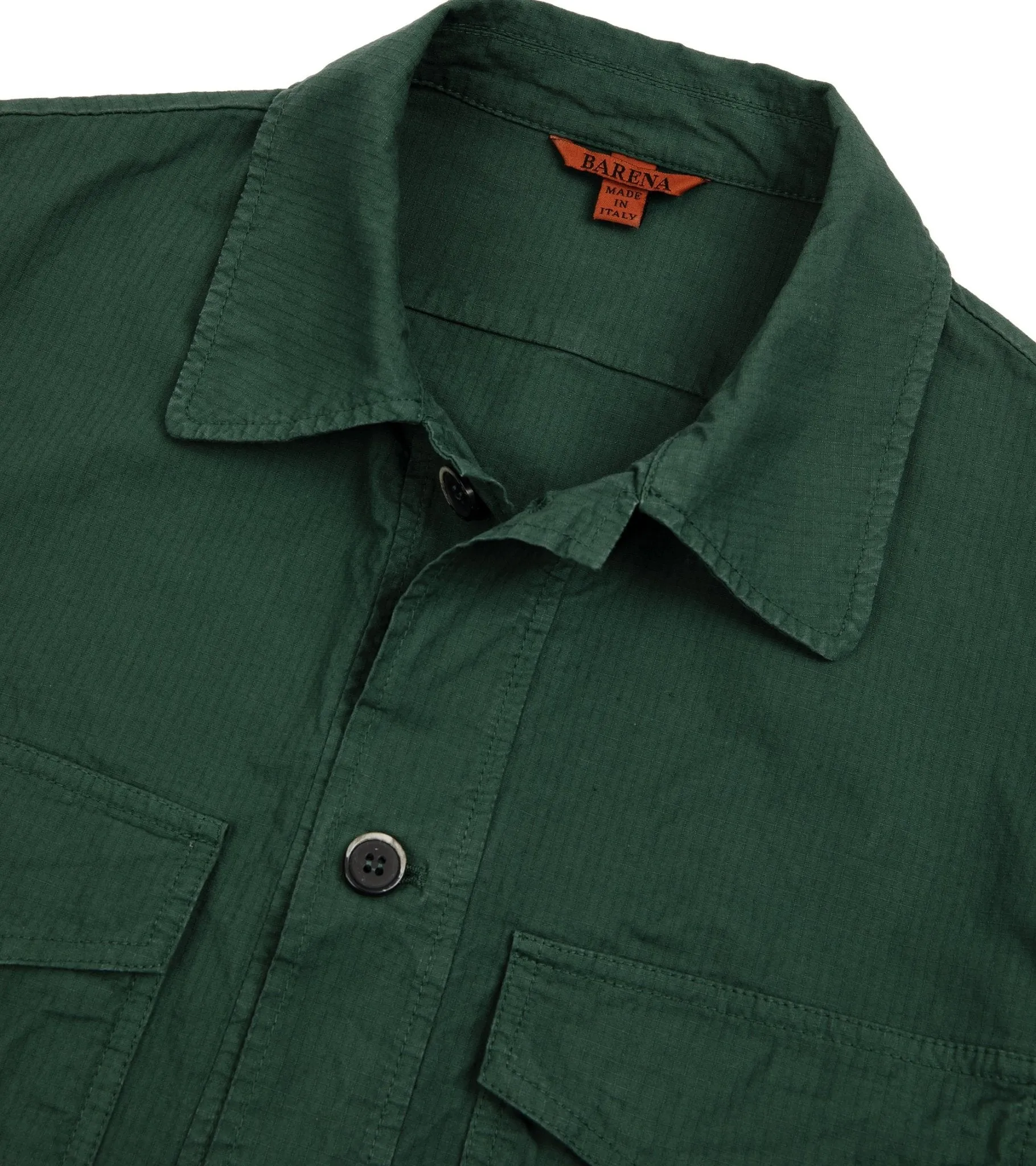 Barena Desco Mariol Ripstop Overshirt: Green