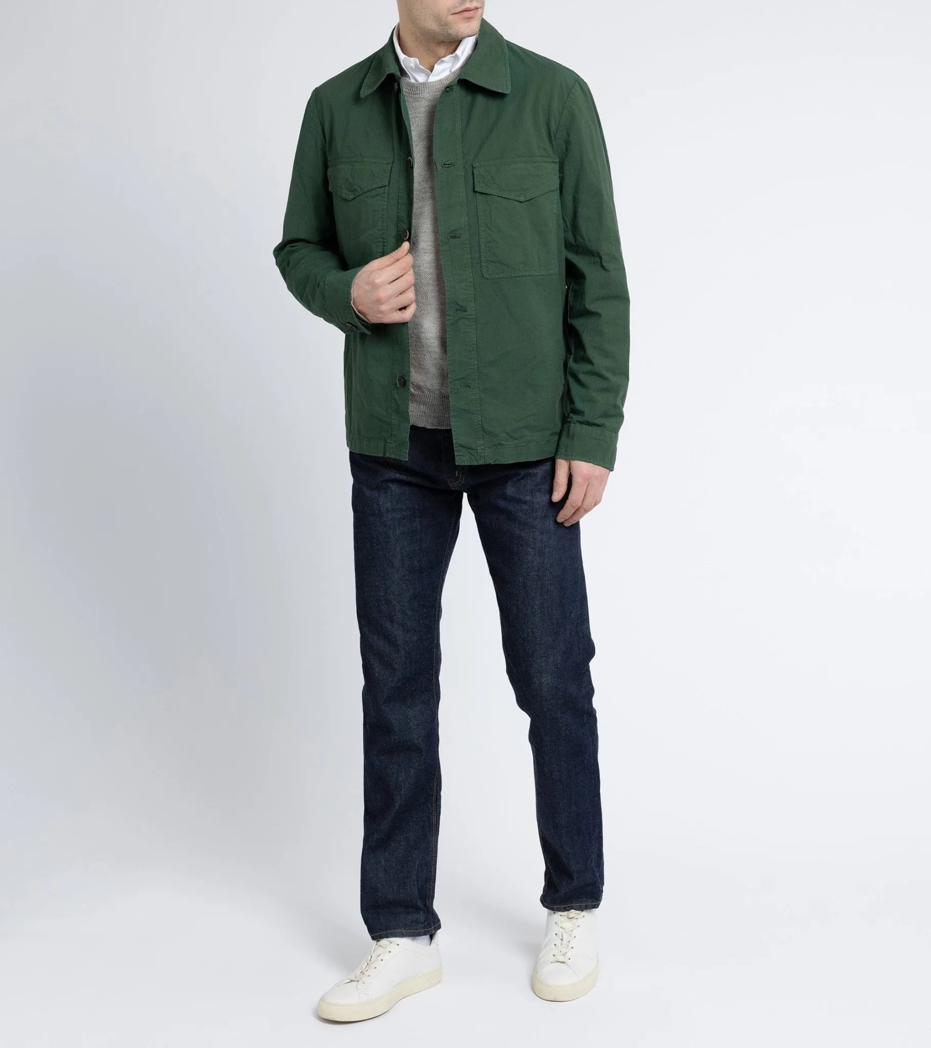 Barena Desco Mariol Ripstop Overshirt: Green