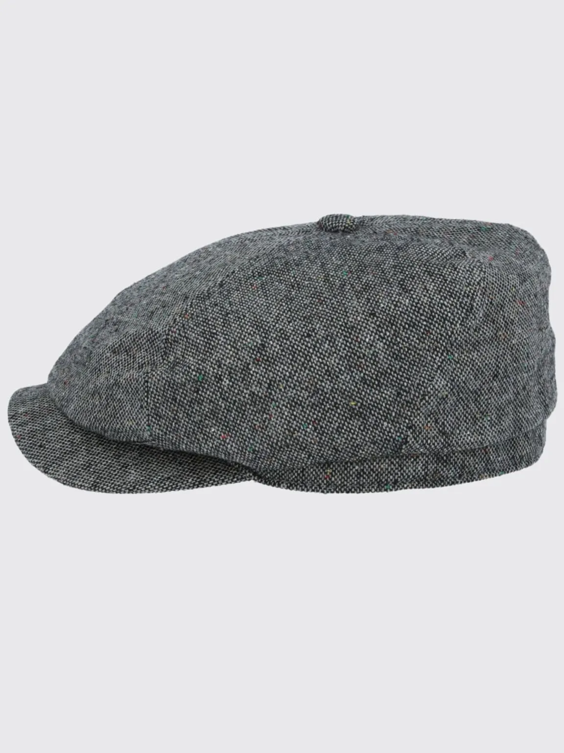 Barucci Elton Wool Blend Donegal Tweed Baker Boy Cap