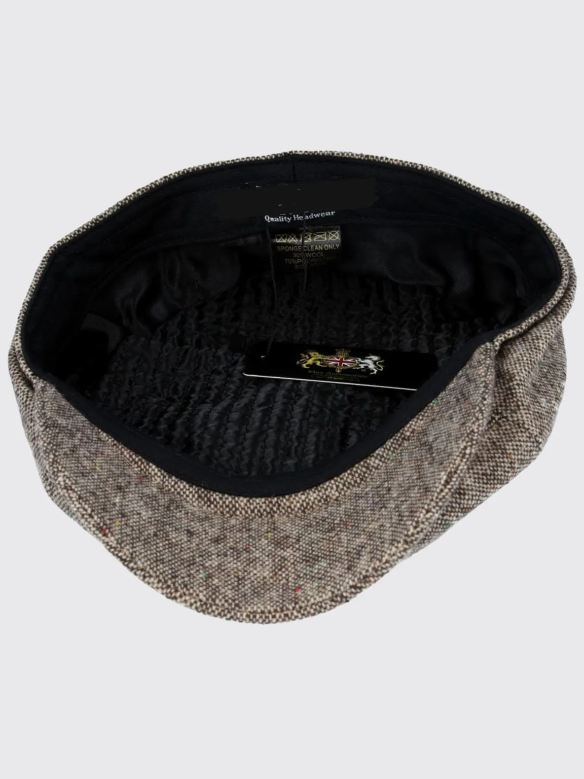 Barucci Elton Wool Blend Donegal Tweed Baker Boy Cap