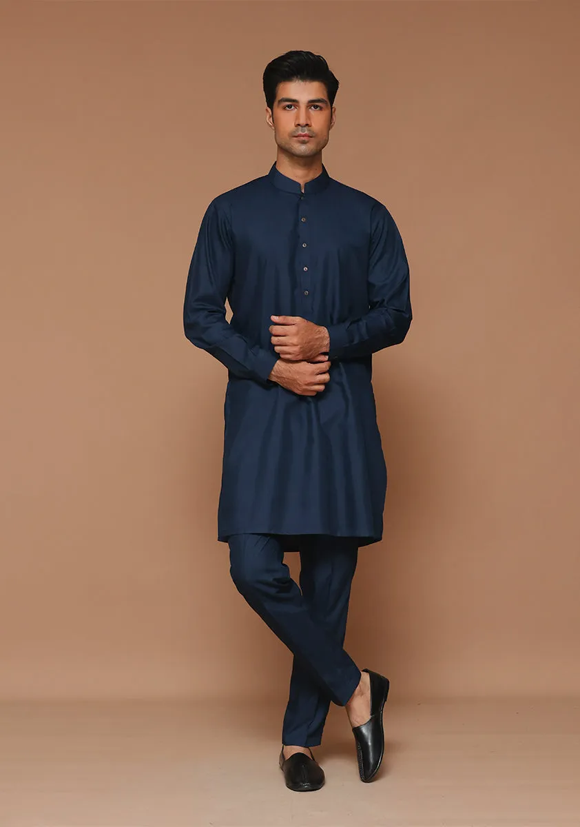 Basic Poly Viscose Moonlight Ocean Slim Fit Suit