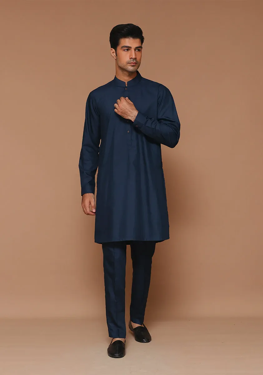 Basic Poly Viscose Moonlight Ocean Slim Fit Suit