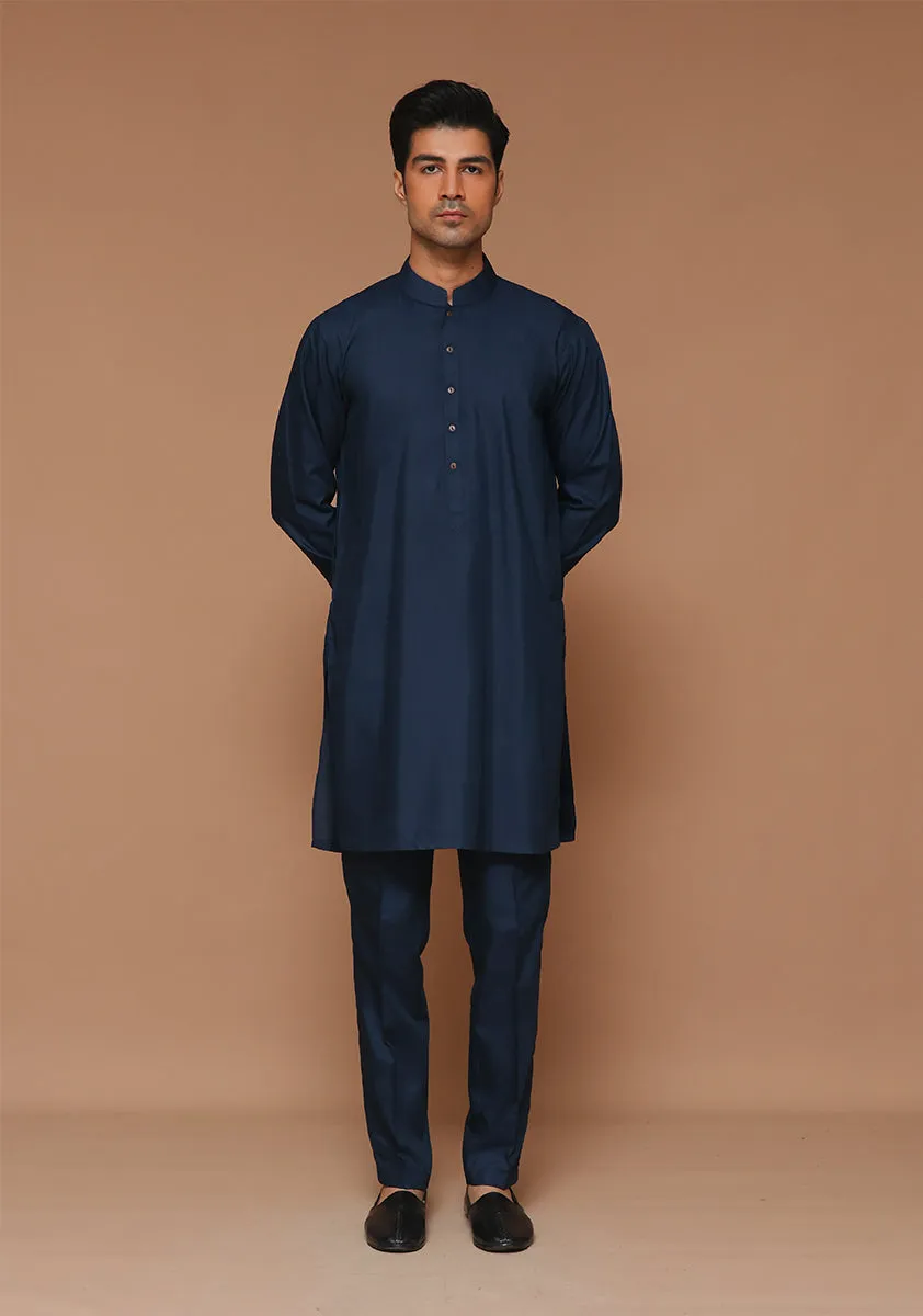 Basic Poly Viscose Moonlight Ocean Slim Fit Suit