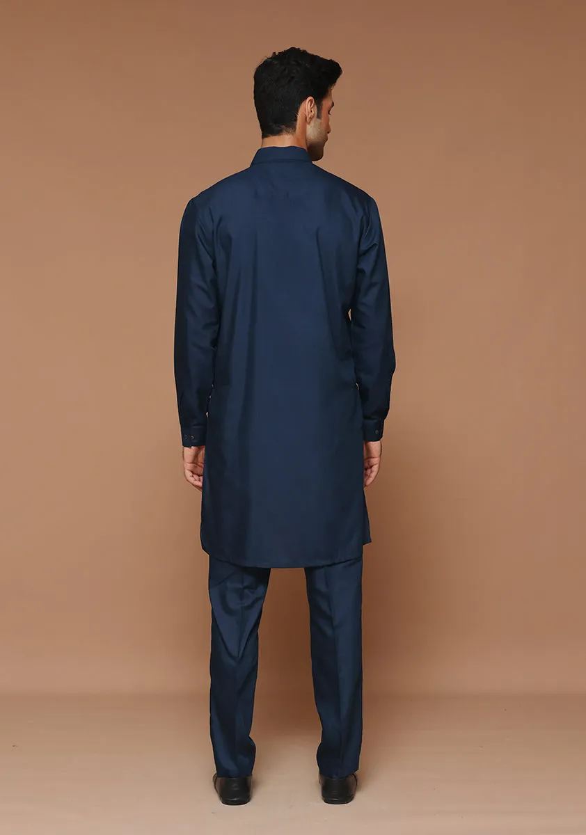 Basic Poly Viscose Moonlight Ocean Slim Fit Suit