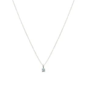 Birthstone Necklace | Silver & Aquamarine