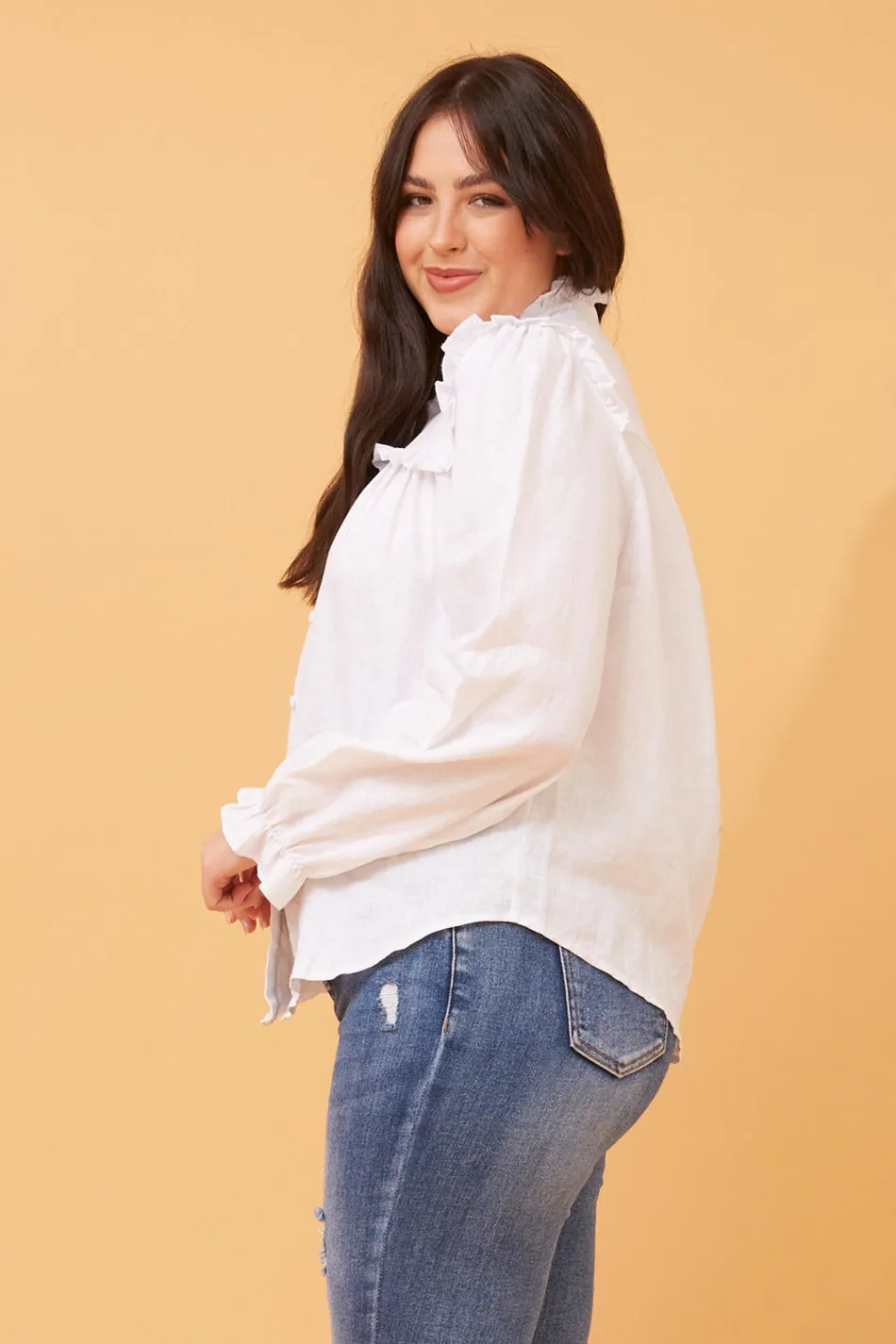 BLAISE HIGH NECK LINEN SHIRT