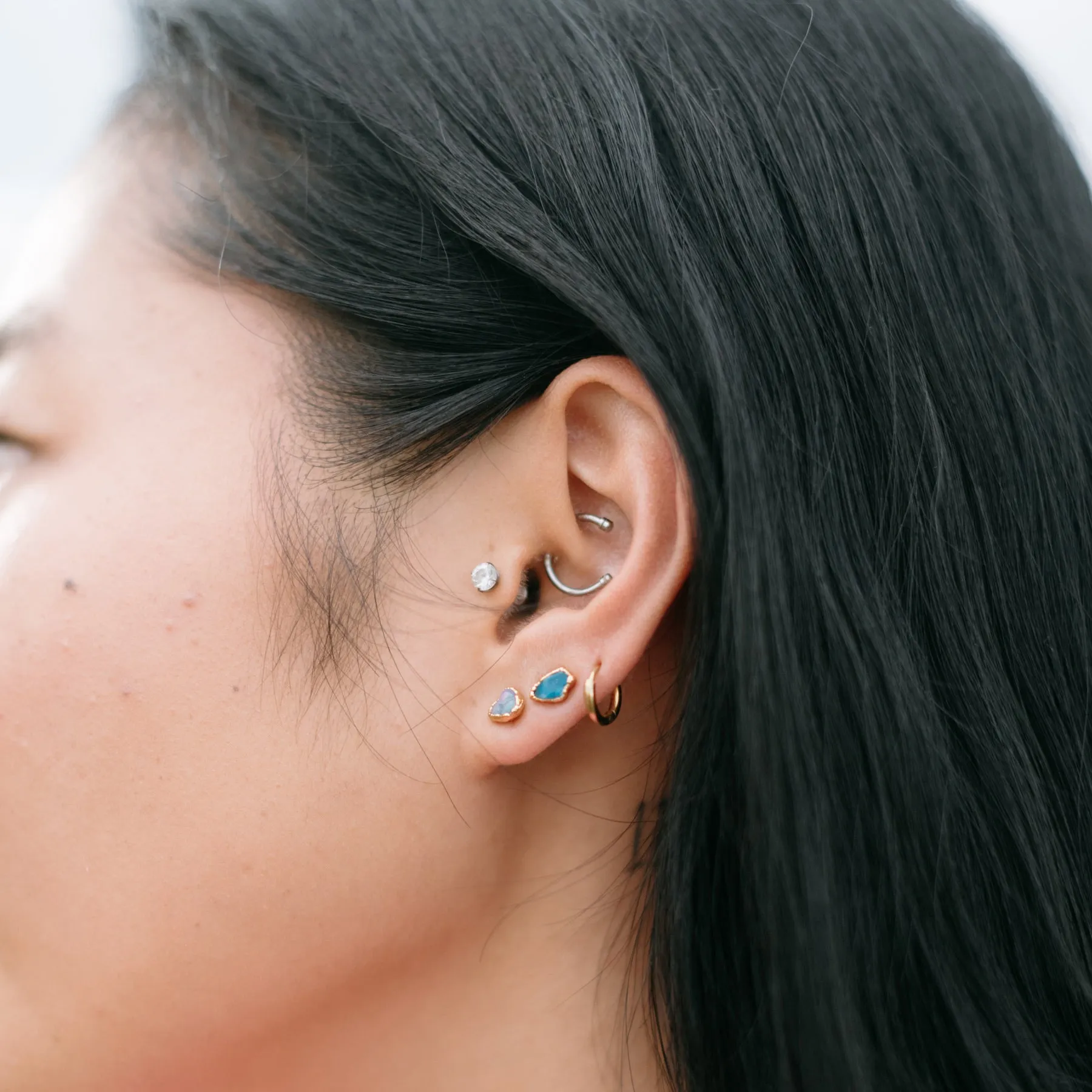 Blue Opal Studs