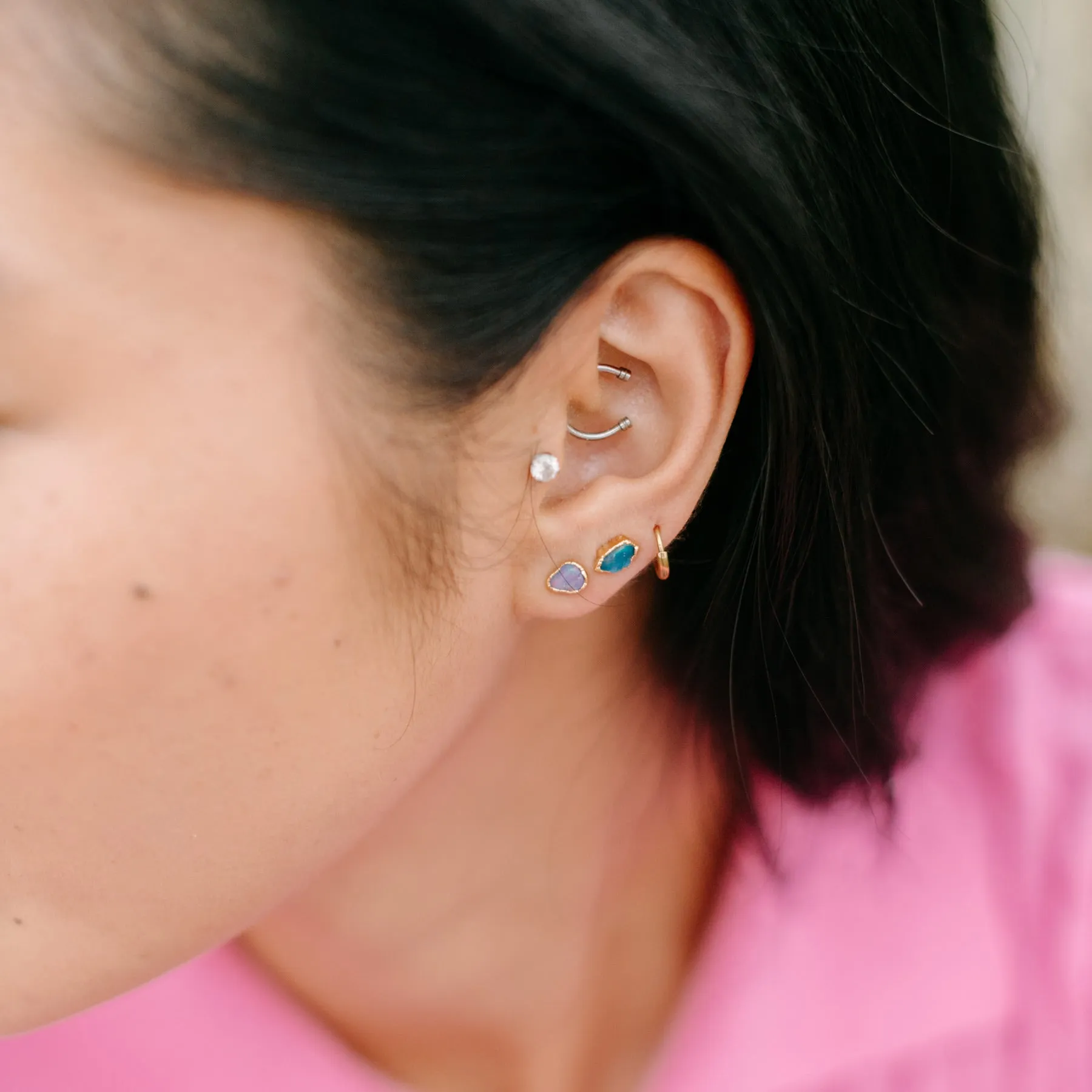 Blue Opal Studs