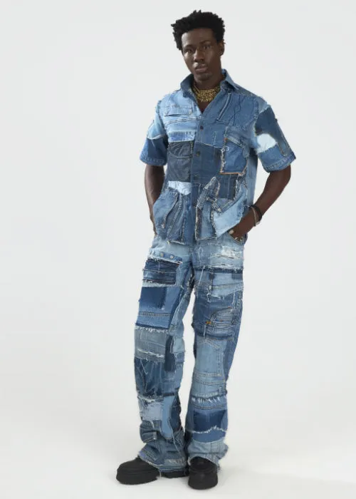 Boyedoe Odeneho II Men's Patchwork Upcycled Denim Set