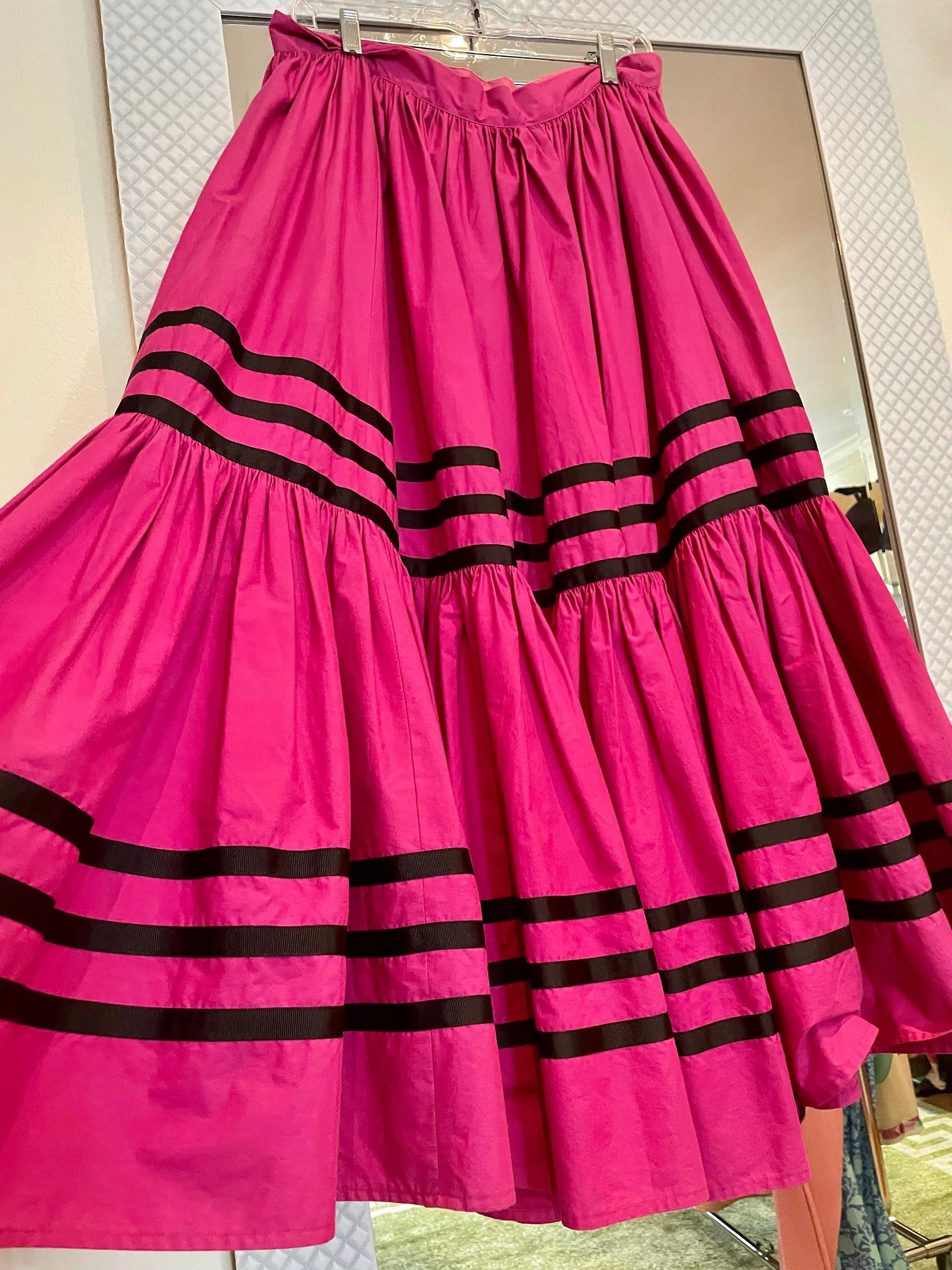 Bright Pink Ribbon Skirt by Adrienne Vittadini