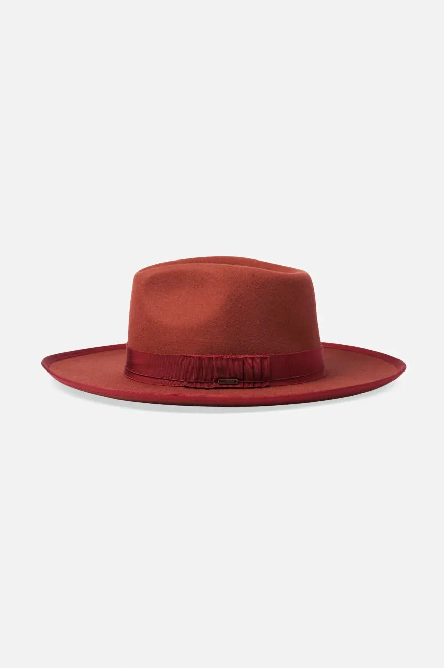 Brixton Reno Fedora Cowboy Hat - Red/Burgundy