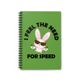 Bunny's Need For Speed, Spiral Lined Notebook (B)